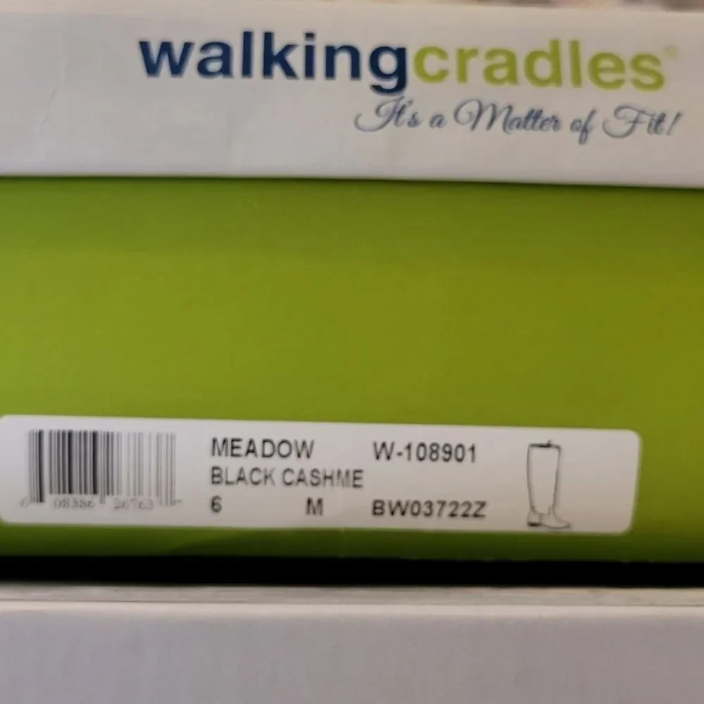 Walking Cradles Meadow Black Riding Style Leather Boots Size 6 M